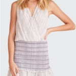 Veronica Beard  Cox Smocked Flounce Coverup Mini Dress Sz. L Photo 0