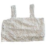 Audrey Parks x Francesca's White Square Neck Crochet Boho Festival Top M‎ Size M Photo 0