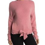WAYF NWT  Where Are You From Mock Neck Tie Waist Sweater Blush Pink L Photo 0