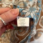 NWT R Vivimos szS sheer long sleeve button front floral print maxi dress coverup Brown Photo 4