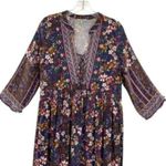 JODIFL Dark Floral Peasant Maxi Dress Photo 2
