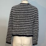 Loft black white stripe zipper cardigan sweater top woman’s Small Photo 3
