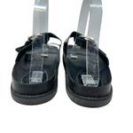 ZARA  Slide Sandals Buckles Double Strap Faux‎ Leather Black Size 41 US 10 Photo 5