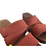 Candie's Wood Platform Chunky Block Heel Sandals Womens 6 Slides Lug BOHO Hippie Photo 5