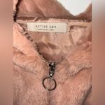 Active USA  blush pink faux fur hoodie Large Photo 2
