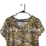 Chico's Zenergy Women's Size 2 Medium Cheetah Animal Print Short Sleeve Shirt Photo 1