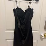 Lulus Black Satin Dress - Ruched Mini Dress - Buster Bodycon Dress homecoming Photo 5