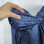 Lulus  Women Memorable Entrance Navy Blue Strapless Satin Maxi Dress Size XL Photo 2