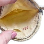 Vintage Hand Beaded Art Deco Clutch Wristlet Half Moon Shell Shape Ivory Bell Photo 7