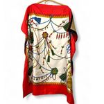 Alain Figaret S/M Silk Short Kaftan Pullover Kimono Swim Cover Photo 1