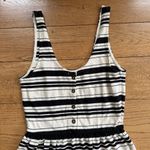 J. Crew Striped Knee Jumper Dress SZ Small Button Back Scoop Neck Cotton Preppy Black Photo 2