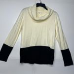 Calvin Klein  Women Medium Sweater Cream Black Colorblock Cowl Neck Pullover Top Photo 0