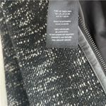 Alice + Olivia black white tweed high low leather trim wool zip front jacket XS Photo 8
