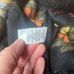 PacSun Floral Fleece Pullover ๐ธ XS Black Orange Cozy Snap Collar Fall Vibes Photo 4