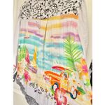 John Mark  Novelty Mix Print Button Front Roll-Tab Sleeve Tunic Sz M Photo 5