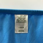 Wild Fable Bikini Bottom String Ties Ribbed Blue L Photo 2