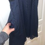 Free People Wherever You Go Mini Dress Lace Cutout Black Navy Tunic Photo 7