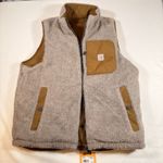 Carhartt Women Montana Reversible Insulated Vest Sherpa Rain Defender Medium Tan Photo 2