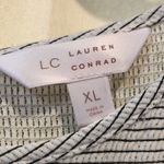 LC Lauren Conrad NWT Black and White Striped Shirt with Bell Sleeves, Size XL Photo 5