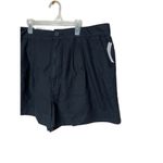 Joie  Ladies High Rise Black Linen Blend Pleated Shorts‎ Size XL NWT Photo 1
