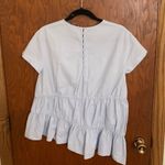 ZARA Trafaluc Collection Blue Ruched Asymmetric Blouse Photo 4