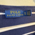 Ralph Lauren Polo  Women's Navy White Stripe V Neck Long Sleeve T Shirt Top XL Photo 3