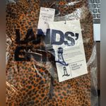 Lands' End New Womens Fleece Quarter Zip Burnt Caramel Leopard Orange Size XL 18 Photo 5