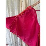 Free People  100% Cotton Fuchsia Sheer Lined Crinkle Joelle Tunic Dress Top L Photo 3