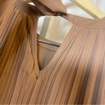 NEW Zesica XL Elegant Layered Pleated Midi Dress Wedding Formal High Neck Modest Brown Photo 2