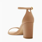 Stuart Weitzman  Nearly nude Sandal Block Heel Strappy Heels Like New‎ Size 12 Photo 2
