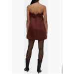 we wore what faux fur‎ strapless satin dress Size 6 Brown Photo 3