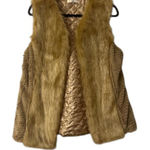 Ya Golden Beige Faux Fur Vest M Luxe Glam Urban Streetwear Concert Festival Size M Photo 0