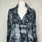 Evereve Marrakech Tie Dye Amber‎ Moto Jacket Black Gray Size Medium Photo 4