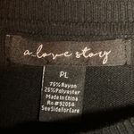 Women's Black Long Sleeve Knitted Pullover Sweater Gold Shoulder Button Size LP Photo 7