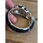 Vintage Silver & Enamel Panther Bangle Bracelet Black Photo 12