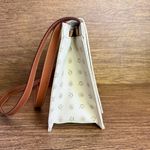 Vintage 2000s Kenzia By KU Italian Ivory Coated Canvas Leather Shoulder Bag Y2K Tan Photo 4