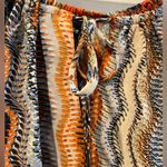 Fashion Fuse Fashion Fuse Boho Keyhole Flowy Long Sleeve Blouse Orange Navy Size 1X Photo 1