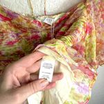 ASTR NWT The Label Arlet Floral Puff Sleeve Blouse M Pink Green Purple Yellow Photo 8