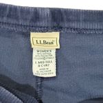 L.L.Bean  Women's Navy Blue Velour Stretch Pants Size L Med Tall pockets Photo 2