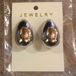 Silver Tone Tear Chucky Drop Earrings Brand New On Card In Packaging Photo 3