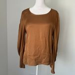 Young Fabulous and Broke Young, Fabulous & Broke brown long sleeve satin top size M Photo 1