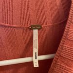 Free People Lottie Coral Pink Ribbed Button-Front Mock Neck Sweater Dress Photo 5