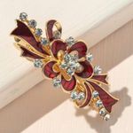 Rhinestones & Flower Hair Clip Photo 2