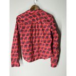 J.Crew Red Elephant Print Button Up Shirt Womens Sz S Novelty Tie Front Photo 3