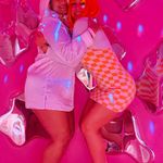 Princess Polly Orange Checkered Dress Photo 2