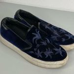 Kenneth Cole  Blue Embroidered Velvet Slip On Shoes Size 10 Photo 0