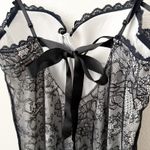 Victoria's Secret | Black Nude Lace Nightie Neglige Dress Padded Y2K | Size 36B Photo 7