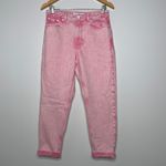 Topshop Nordstrom Pink Acid Wash High Rise Mom Jeans Size 28 Photo 3