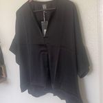 Worthington XXL Solid Black Sleek Women's Blouse Short Sleeve Flowy Photo 4