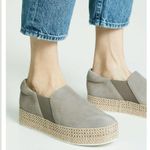Vince  Sneakers Womens 8M Gray Beige Wilden Suede Leather Platform Espadrille Photo 1